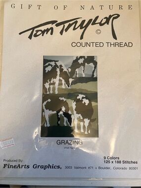 Taylor Grazing Cows Counted Thread Wall Art Wall